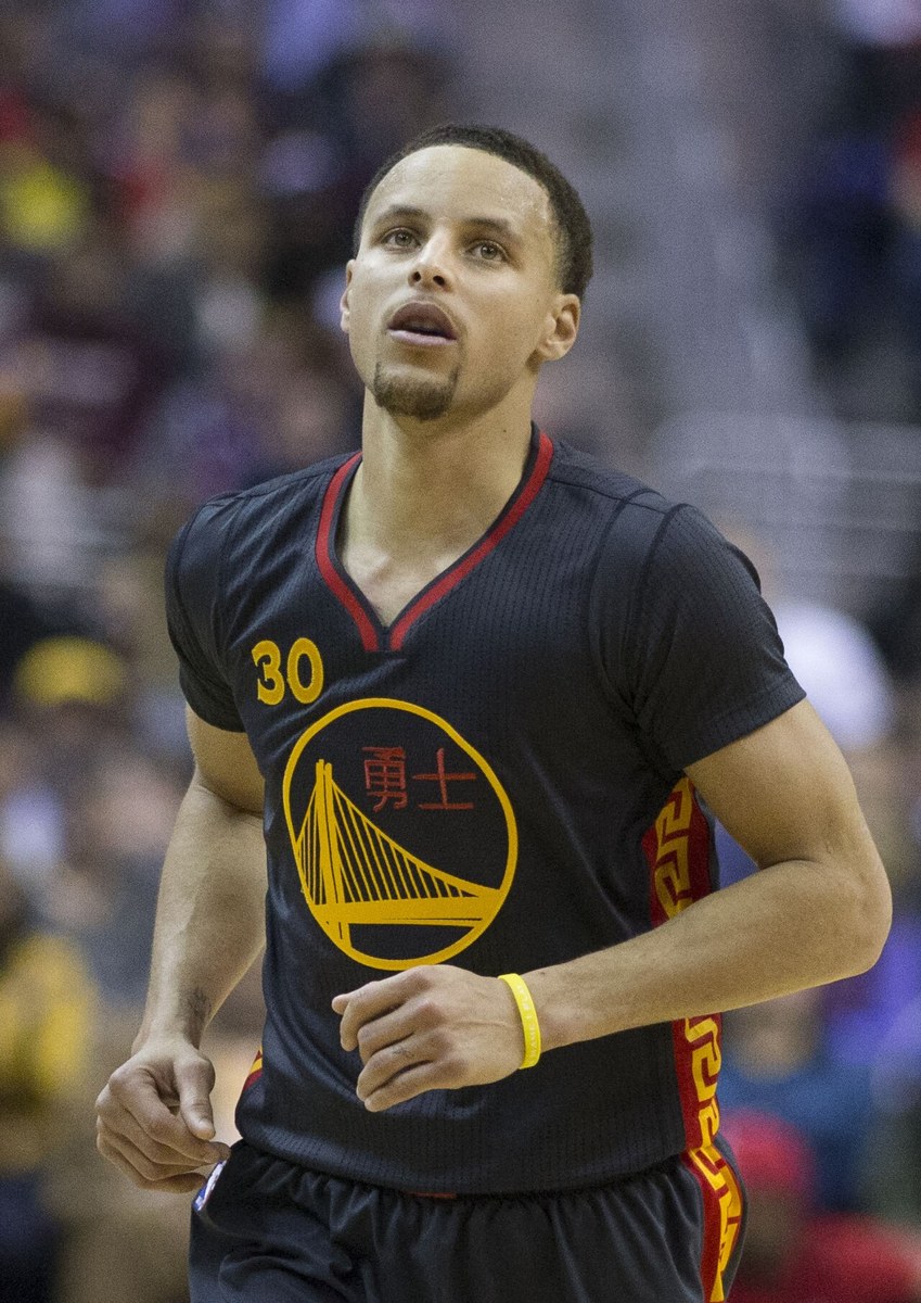 Stephen Curry in an archival Warriors photograph. This is not from today’s preseason game.