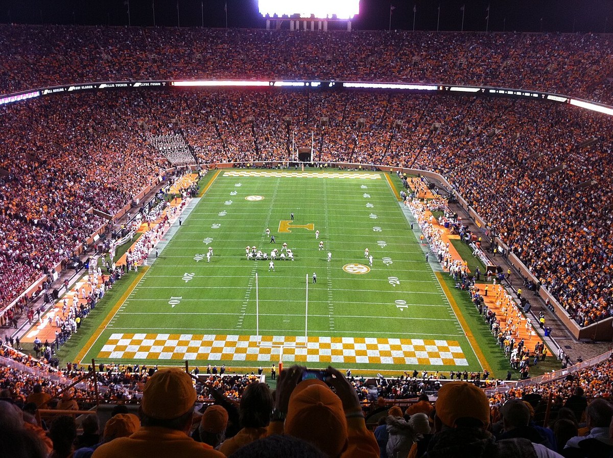 Alabama at Tennessee in Neyland Stadium in 2012. Historical game photograph, not this season’s meeting.