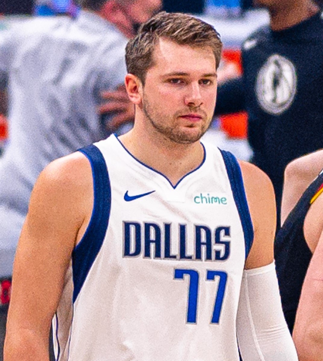 Luka Dončić pictured with Dallas in May 2021. Historical player photograph; it is not from Friday’s game or his Lakers tenure.