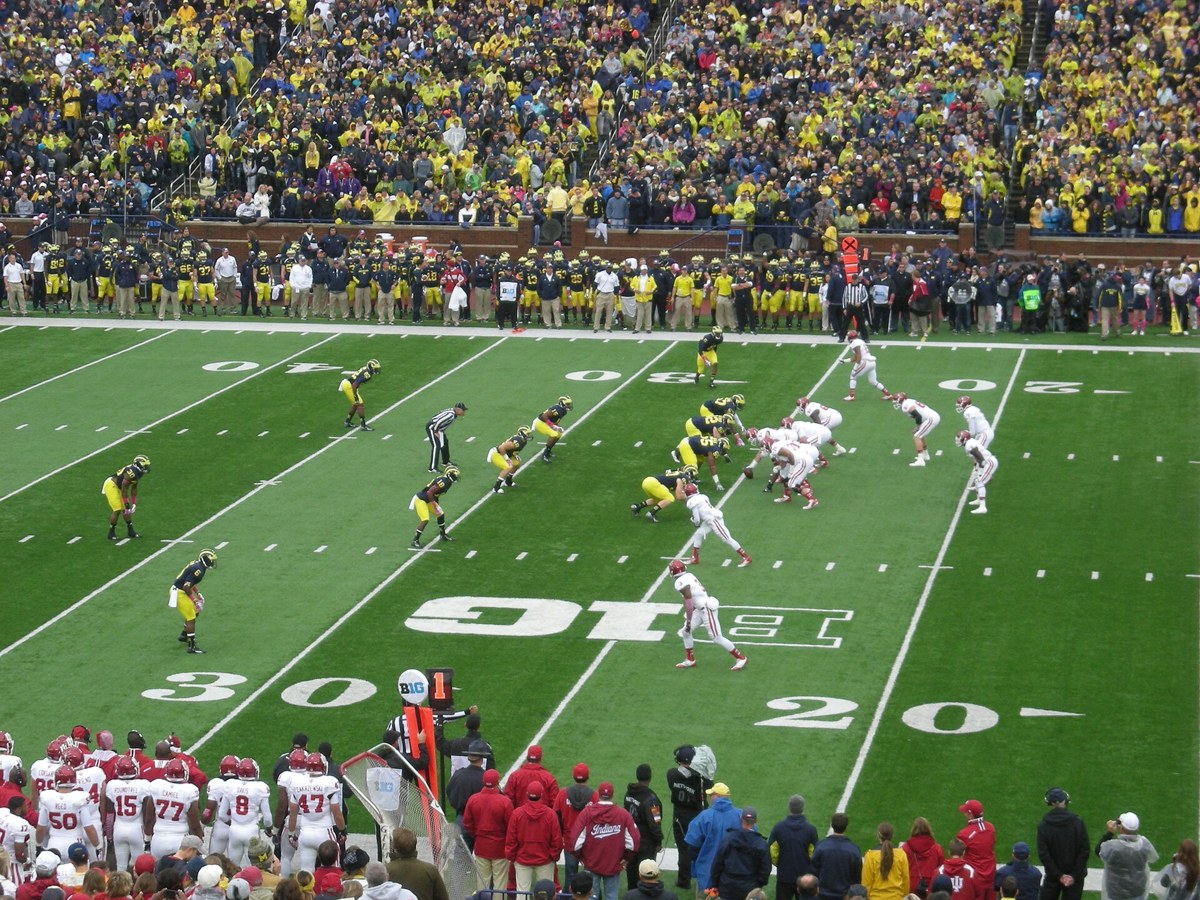 Indiana on offense at Michigan Stadium in October 2013. Archival action photograph, not Saturday’s game.