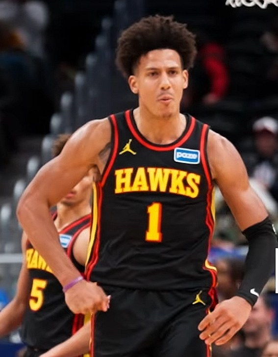 Jalen Johnson pictured with Atlanta. Archival player photograph, not Saturday’s game.