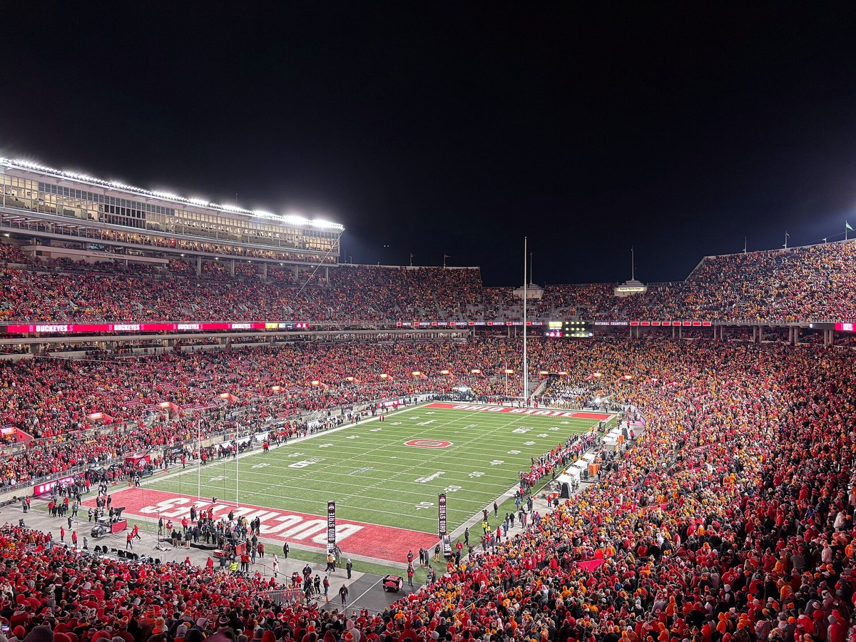 Tennessee playing at Ohio State in December 2024. Archival venue/action photograph, not Saturday’s game.