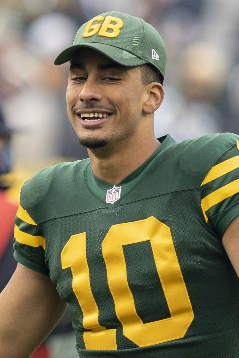 Jordan Love at Lambeau Field in October 2021. Archival photograph, not from Sunday’s Green Bay–Detroit game.