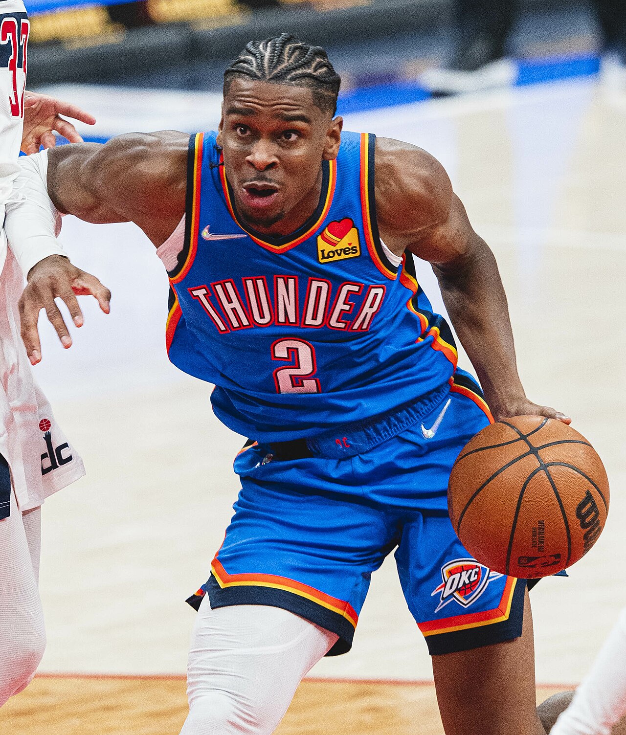 Shai Gilgeous-Alexander with Oklahoma City at Washington in January 2022. Archival player photograph, not Monday&rsquo;s game.