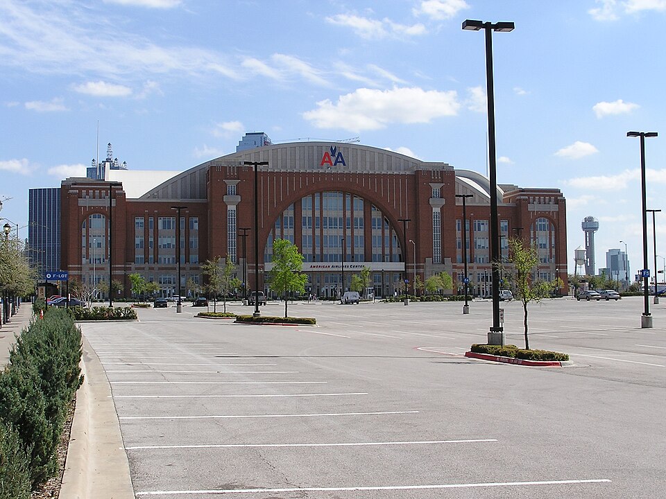 American Airlines Center in Dallas on March 24, 2005. Historical exterior photograph of tonight’s venue, not a current event image.