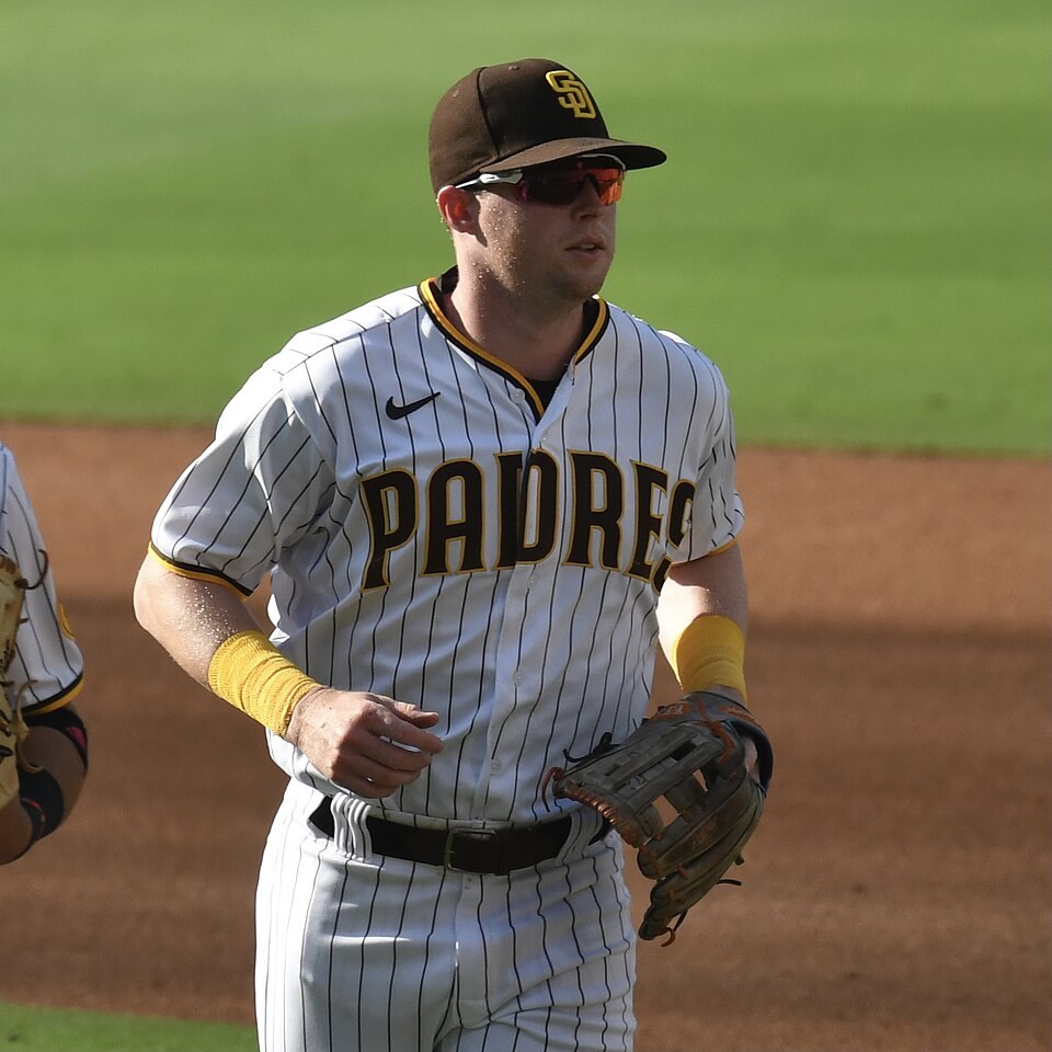 Jake Cronenworth between innings with San Diego, June 19, 2021. Archival photo, not a photograph from this series.