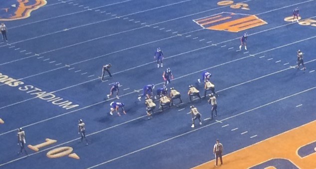Utah State on offense against Boise State on October 1, 2016. Archival team-action photograph, not a current-lineup image.